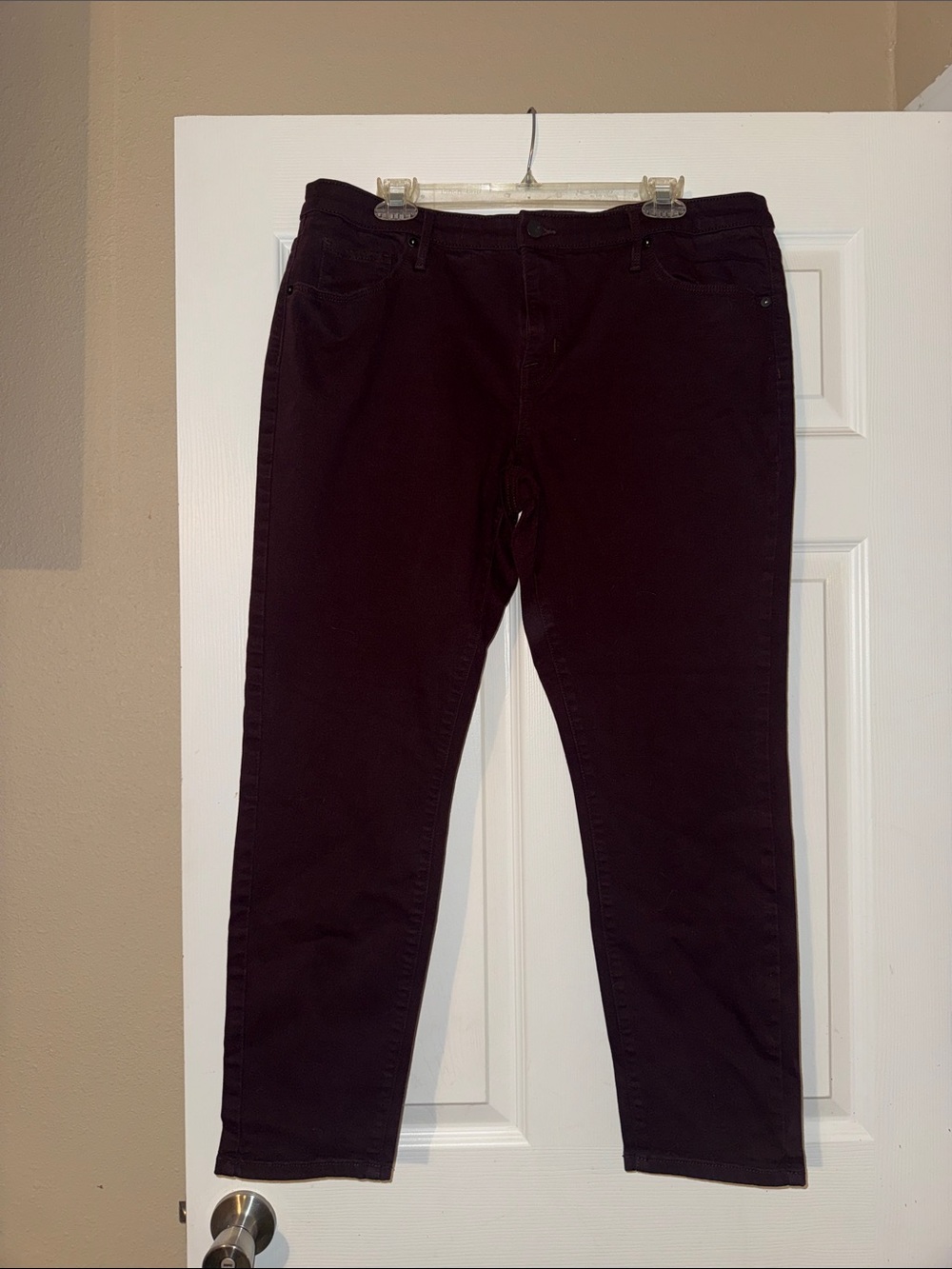 Ava & Viv Women's Skinny Jeans - Deep Burgundy